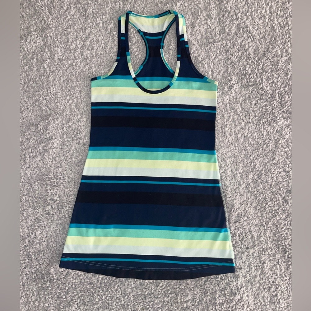 Lululemon Cool Racerback Tank Assorted Stripe Surge Women’s Size 4